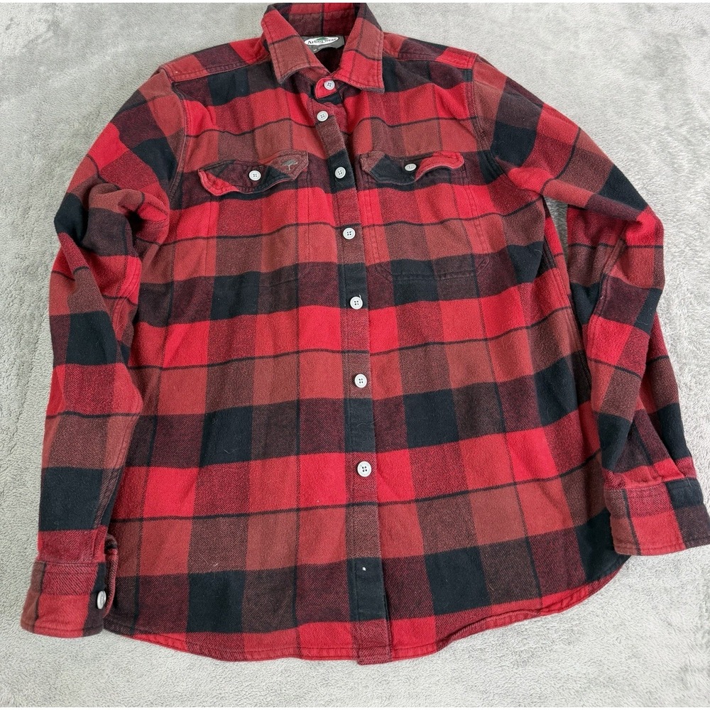 Arborwear Long Sleeve Flannel Button Down Shirt Men's Size Medium Red